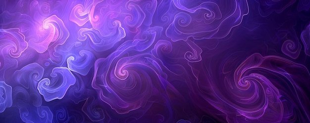 A bright purple background with a pattern of swirling shapes adding movement and interest to the