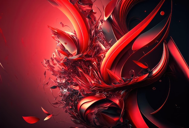 Bright red abstract background Generative AI