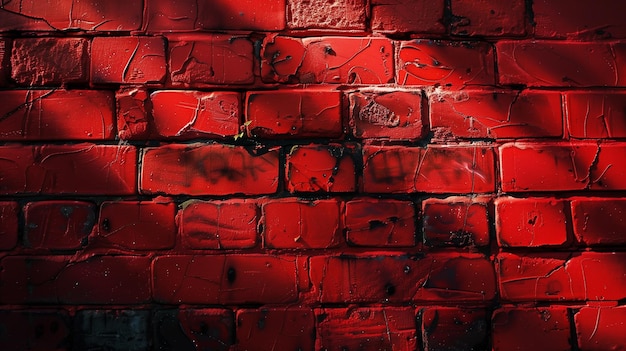 Bright red brick wall