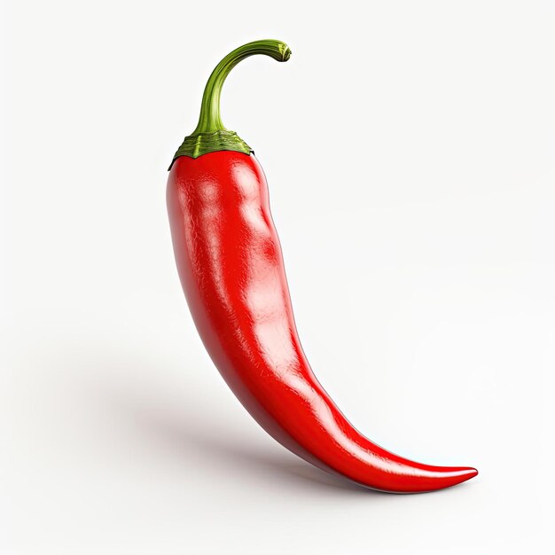 bright red chili pepper isolated on white background