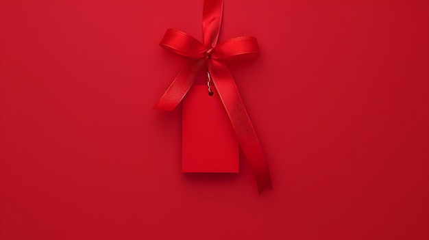 Photo bright red gift box with ribbon perfect for celebrations and special occasions