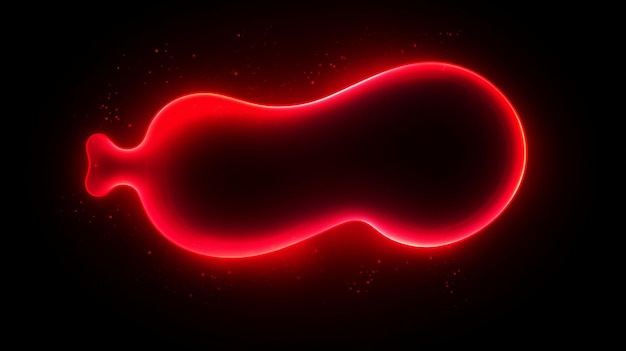 bright red glowing neon speech bubble