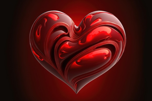 Bright red hearts of love