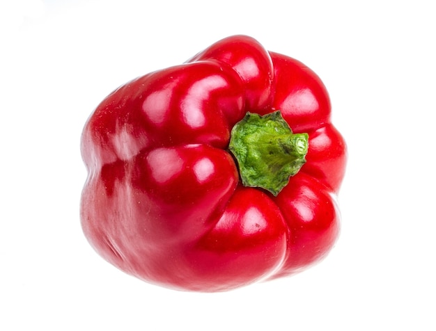 Bright red pepper isolated on white