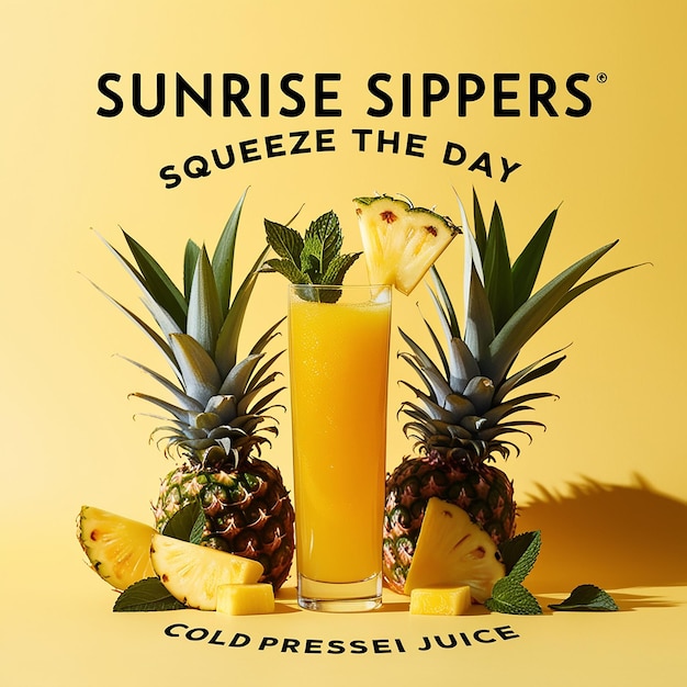 A bright and refreshing advertisement for coldpressed