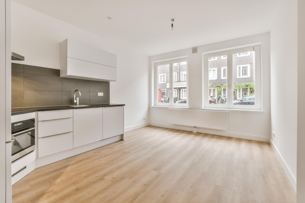 Bright room with a large wooden window