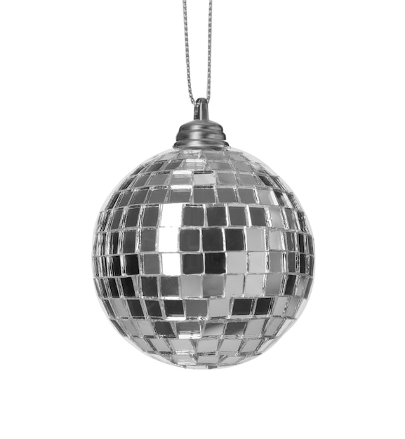 Bright shiny disco ball isolated on white