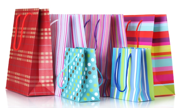 Bright shopping bags isolated 