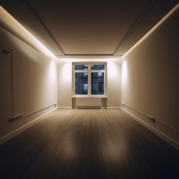 A bright shot film photo of empty room generative AI