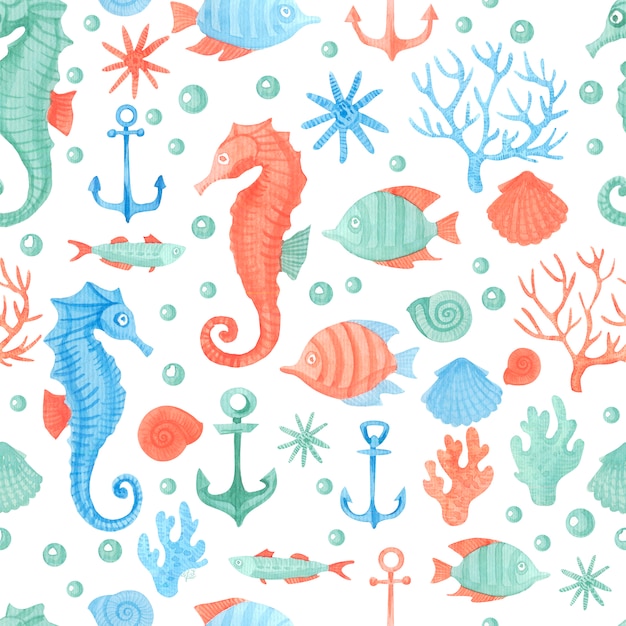 Bright and stylish sea theme background.