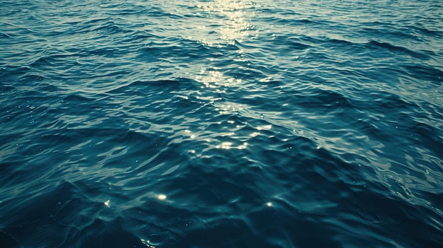 Photo bright sunlight reflecting on and below the blue ocean