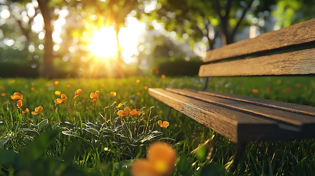 A bright sunny day at a colorful urban park