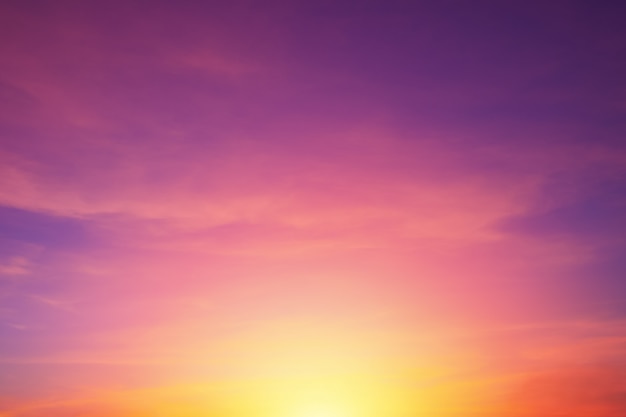 Bright vibrant Purple colors real romantic sunset sky