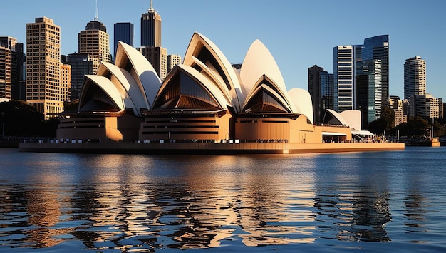 Photo bright view of the sydney opera house