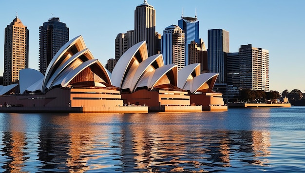 Photo bright view of the sydney opera house