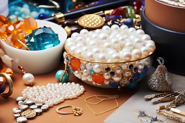 bright white table full of colorful jewelry beads and tools