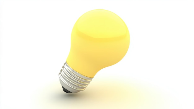 Bright Yellow Lightbulb Symbol on White Background Stock Photo Illustration