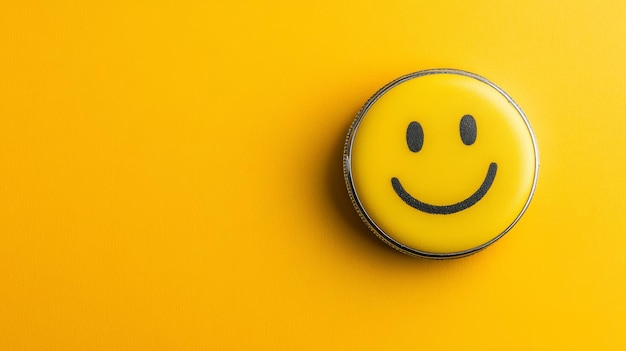 Photo a bright yellow smiley face evokes joy and positivity perfect for a healthcare environment