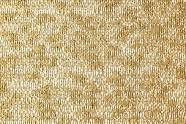 Bright yellow white melange knitwear wool fabric texture background Abstract textile backdrop