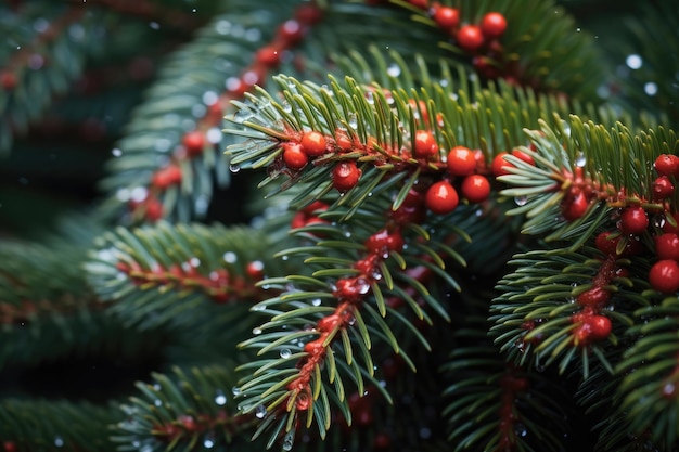 Brightly Christmas tree close up