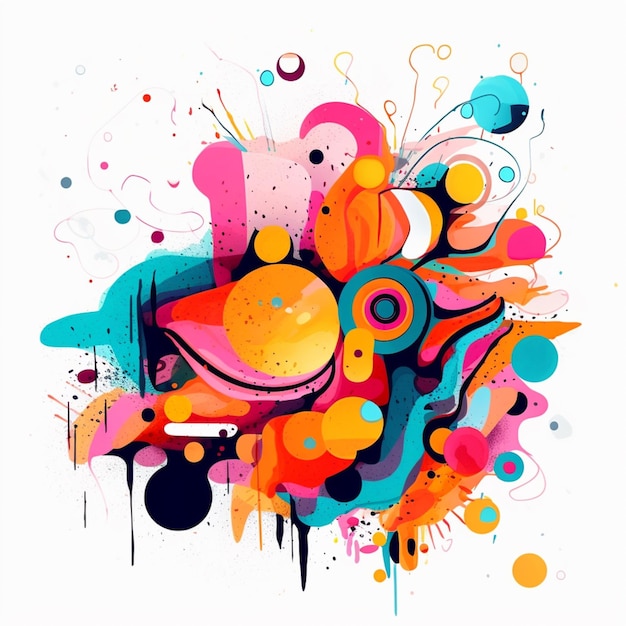 Brightly colored abstract art with a lot of colors and shapes generative ai