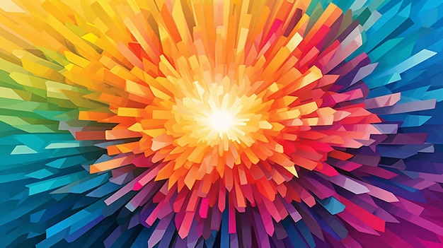 Brightly colored abstract background with a burst of color generative ai