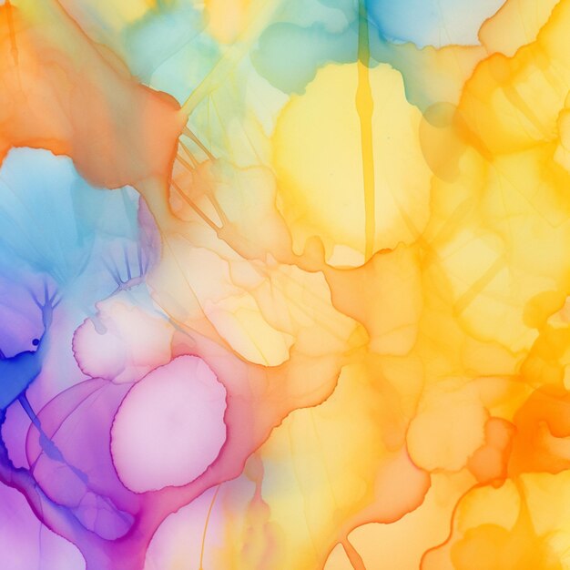 Brightly colored abstract painting of a bunch of flowers generative ai