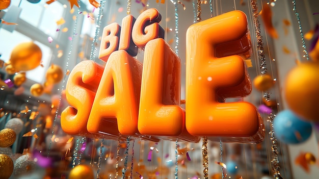 Photo the brightly colored big sale signs are designed to be fresh fun and eyecatching perfect for creating excitement in any retail store encouraging customers to come and check out the products