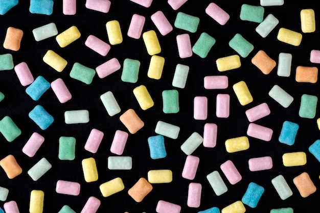 Brightly colored close up chewing gum