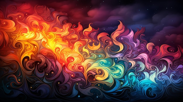 brightly colored fractal psychedelic patern desktop wallpaper