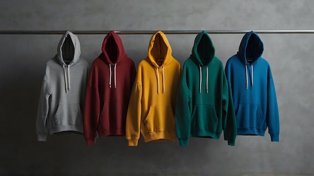 Photo brightly colored hoodie taken from close range