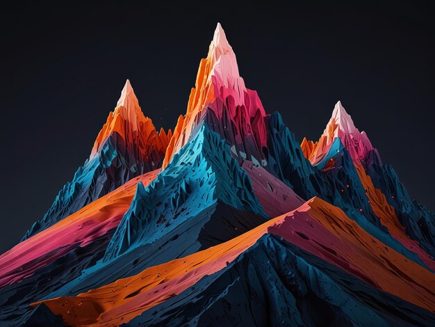 Photo brightly colored mountains _ai generated