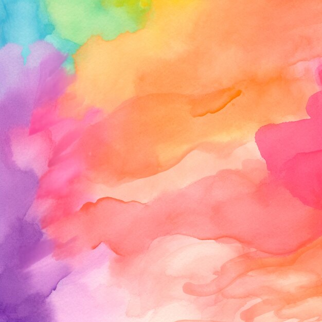 Brightly colored watercolor background with a single pink flower generative ai