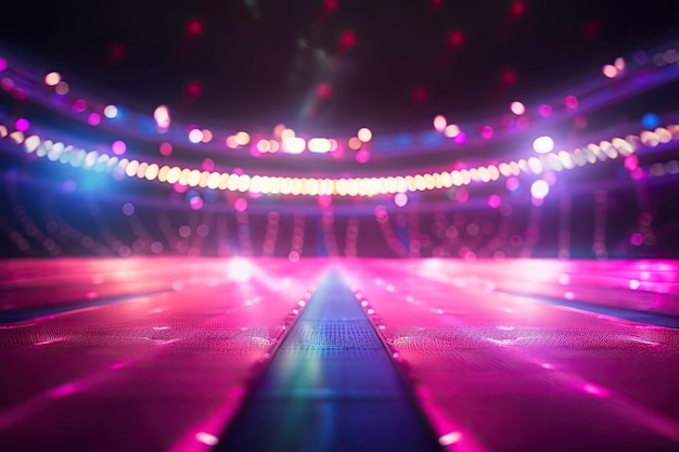 Brightly lit sports arena with a sea of seating Generative AI