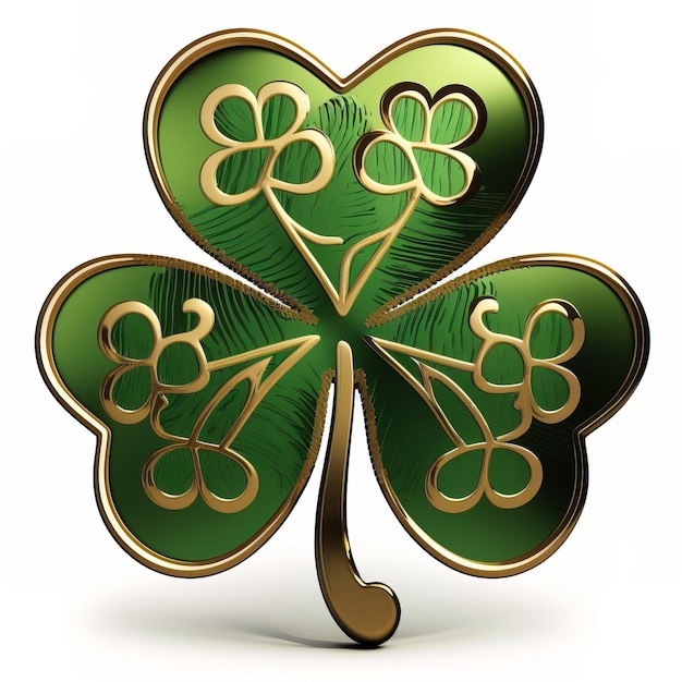 Bring the Luck of the Irish to Your Celebrations with this Gold-Outlined Shamrock