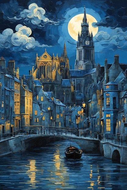 British city_in_von_gogh_style