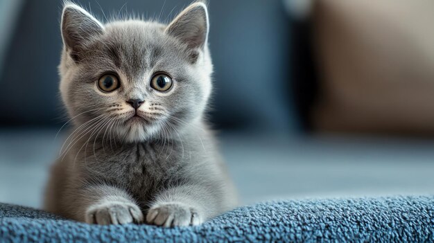 British Shorthair kitten with a curious expression