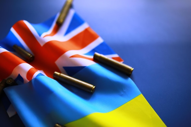 British and Ukrainian flags Help of Great Britain to Ukraine in the military conflict Western support for the Kyiv authorities