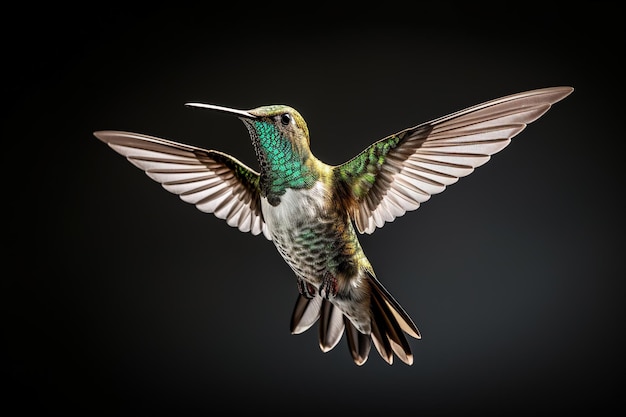 Broad billed hummingbird male isolated on a white background