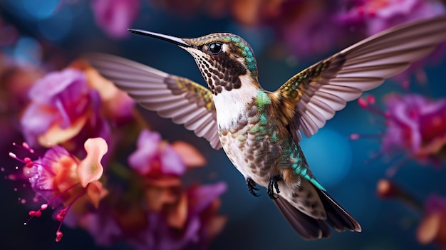 broadtailed hummingbird HD 8K wallpaper Stock Photographic Image