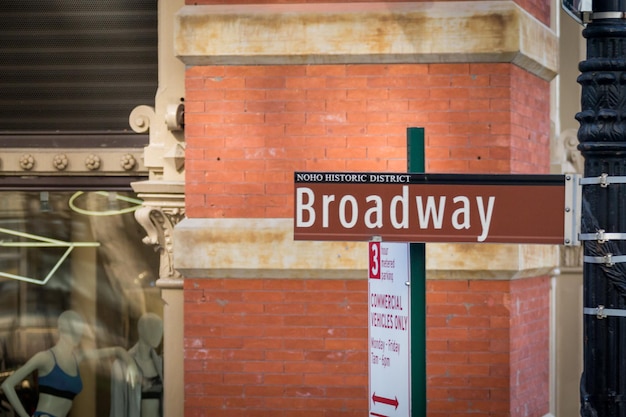 Broadway street sign in New York City USA