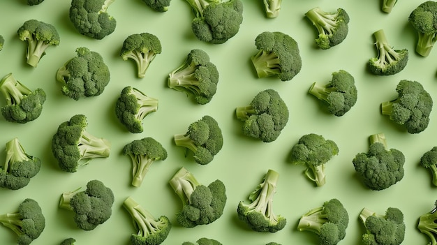 broccoli on green background