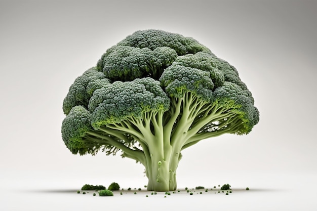 Broccoli isolated on white background created with generative AI