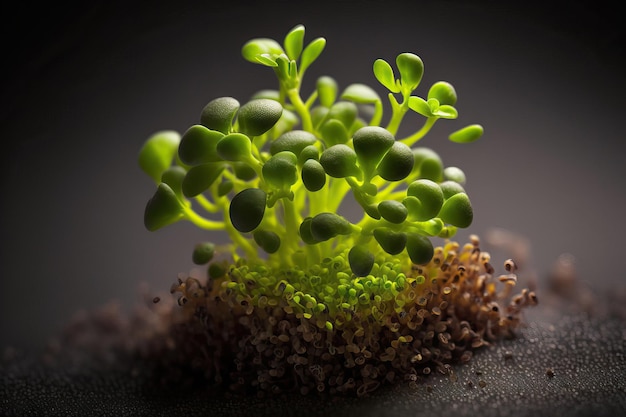 Broccoli microgreens up close The idea of indoor gardening and growing plants