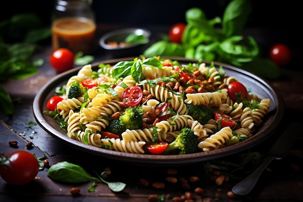 Broccoli pasta salad vegan recipe food