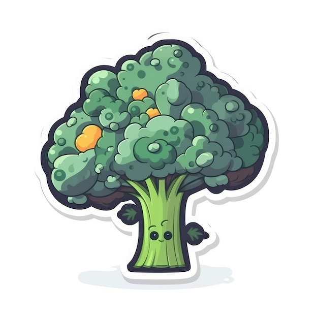 Broccoli sticker isolate ai generated