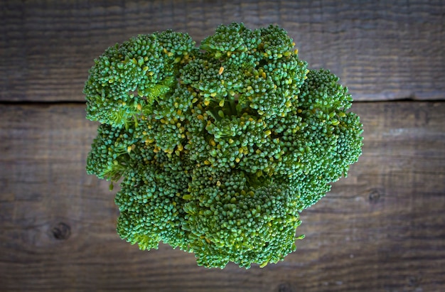 Broccoli on a wooden 