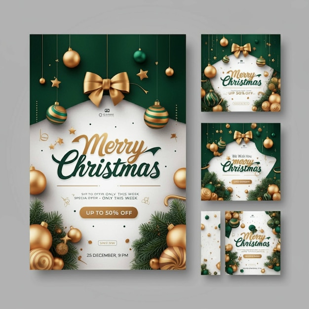 a brochure for christmas card with a gold bow