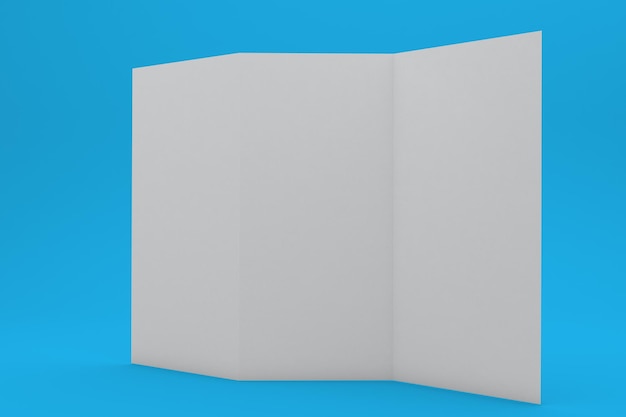 Brochure Right Side Isolated In Blue Background