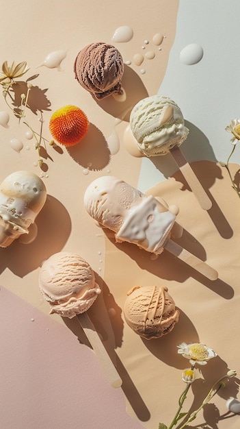 Photo brochure showcasing various types of ice cream